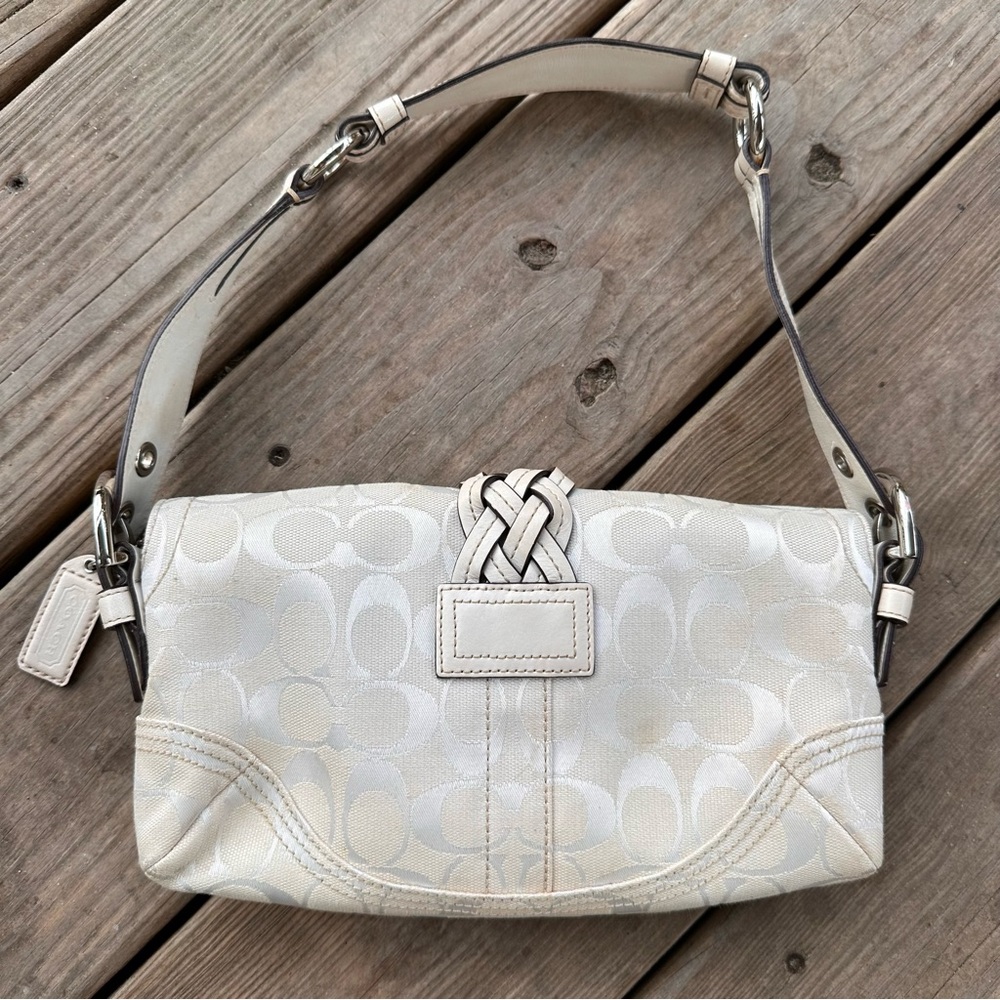 Coach Signature Jacquard Classic C Buckle Braided Shoulder Bag Y2K Hobo 6280 - Picture 6 of 16